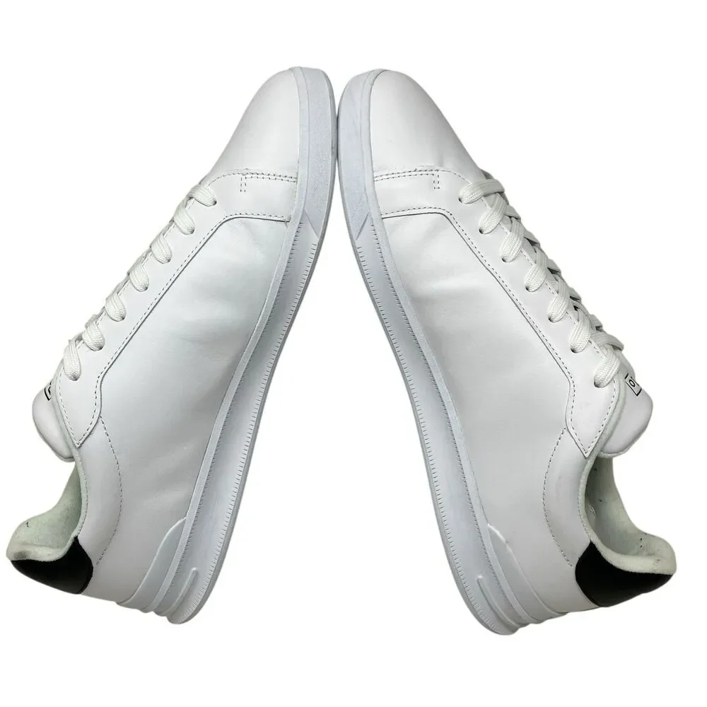 Ralph Lauren‎ Sneakers Mens 13 D White Nappa Leather Heritage Court Black Pony